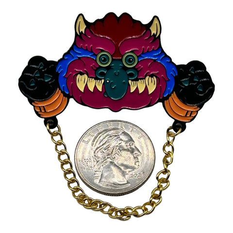 My Pet Monster with real Chain Handcuffs Enamel Pin