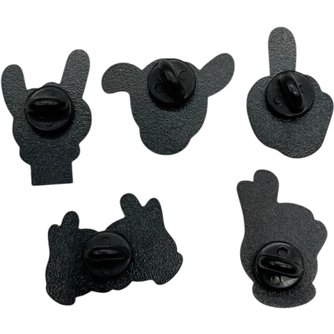 Cartoon Gesture Hands Enamel 5 Pin Pack