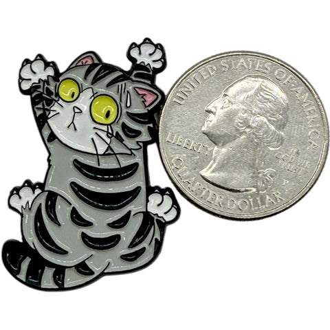 Anxious Cat Enamel Pin