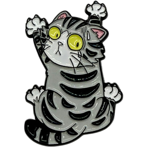 Anxious Cat Enamel Pin