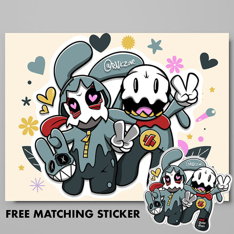 Friendship! RedGuardian x RukzOne Collab - 8.5" x 11" Limited Print