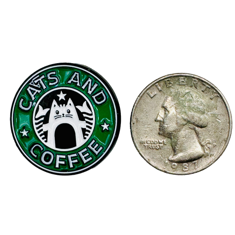 Cats and Coffee Starbucks Logo Enamel Pin