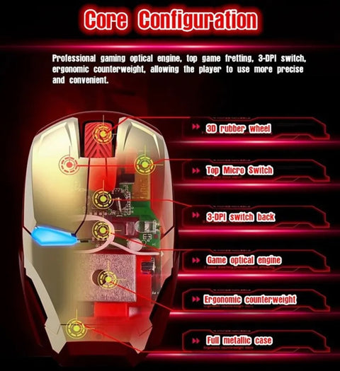 Iron Man Mouse 2.4G Portable Optical USB