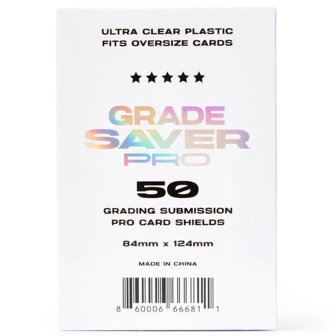 RedGuardian Gradesaver Pro 50 count semi-rigid card shields for grading submission. Ultra clear plastic fits oversized cards.