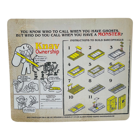 RedGuardian Knav Ownership special edition bootleg toy packaging with build instructions for a sarcophagus.