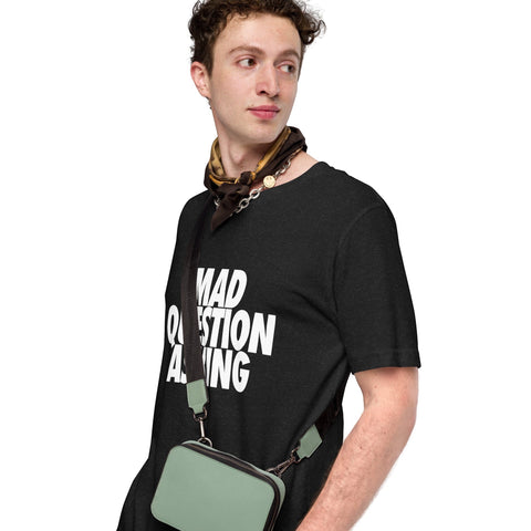 RedGuardian dark grey unisex t-shirt with white "Mad Question Asking" graphic print, crew neck, short sleeves.