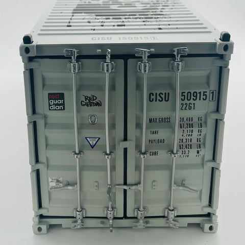 RedGuardian x Martian Toys 1:20 scale shipping container in light grey vinyl plastic with working doors and latches.