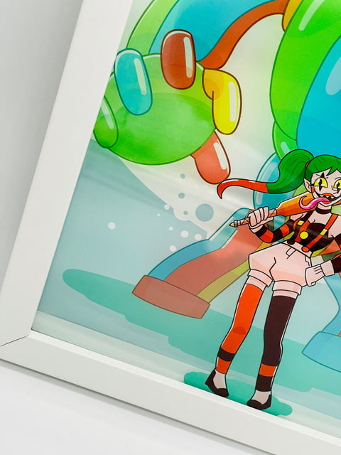 Aria The Creative Clown and Mega Chunder Box Frame Art Piece