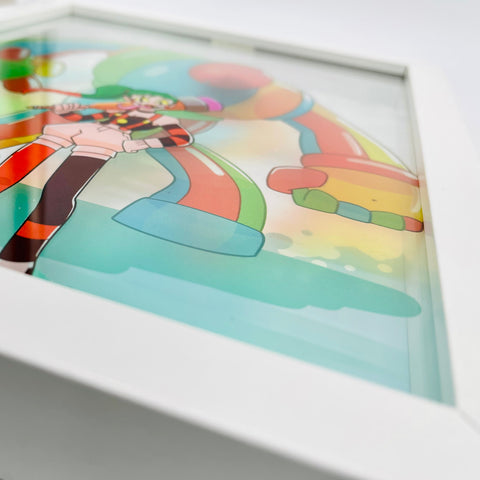 Aria The Creative Clown and Mega Chunder Box Frame Art Piece
