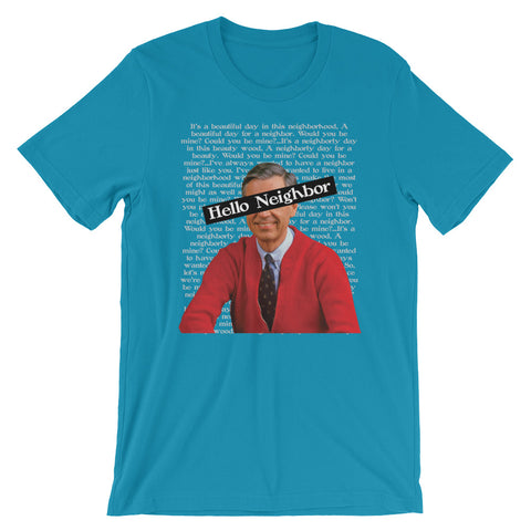 Mister Rogers "Hello Neighbor" Short-Sleeve Unisex T-Shirt - RedGuardian Art & Toys