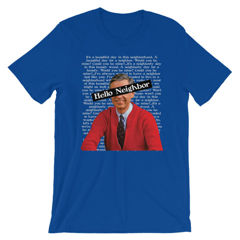 Mister Rogers "Hello Neighbor" Short-Sleeve Unisex T-Shirt - RedGuardian Art & Toys