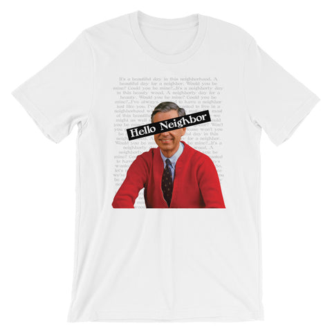 Mister Rogers "Hello Neighbor" Short-Sleeve Unisex T-Shirt - RedGuardian Art & Toys