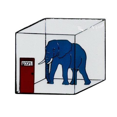 Elephant in the room Enamel Pin