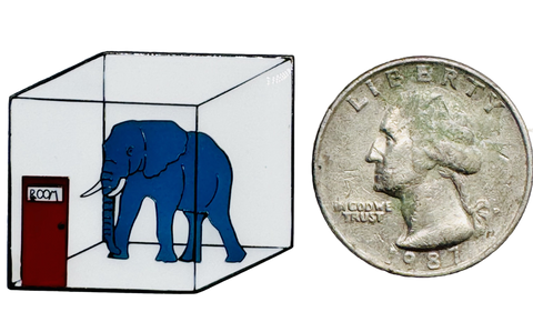 Elephant in the room Enamel Pin