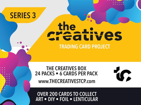 RedGuardian The Creatives Trading Card Project Series 3 box with 24 packs, 6 cards per pack. Features over 200 cards, art, DIY, foil, and lenticular cards.