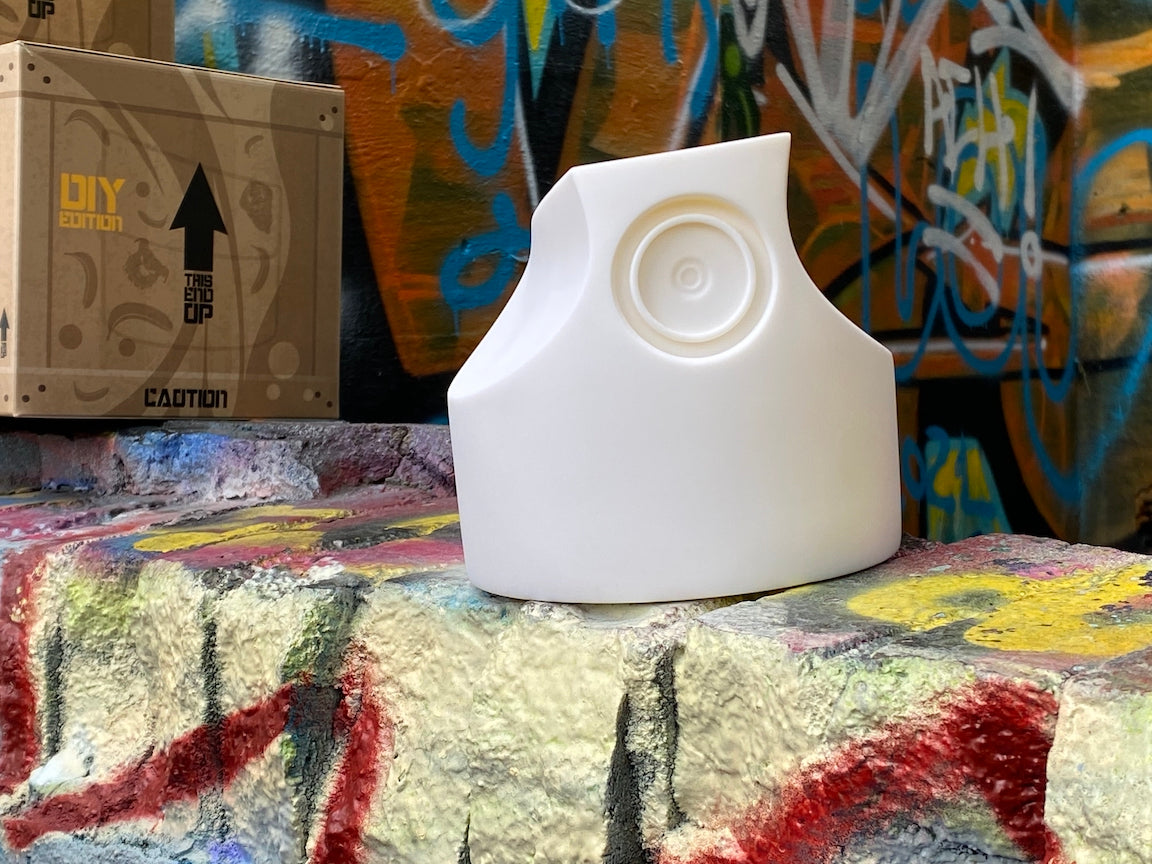 Banana Skinny Cap DIY White vinyl figure by Playful Gorilla x Tenacious Toys