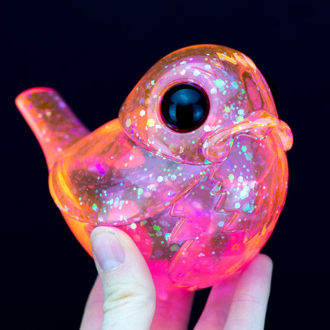 PI – Clear Pink Holo Flakes Jumbo Robin by Muffinman