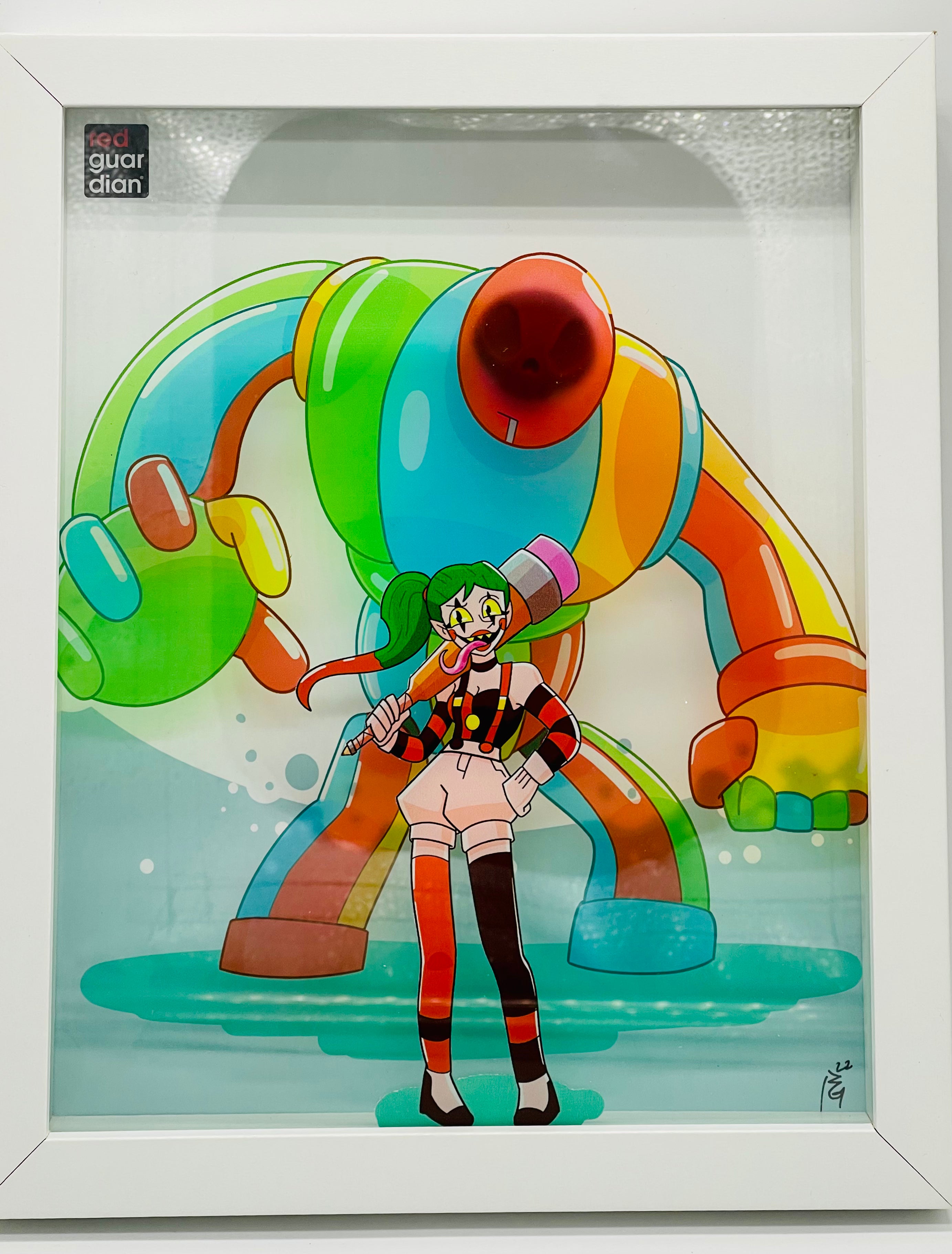 Aria The Creative Clown and Mega Chunder Box Frame Art Piece
