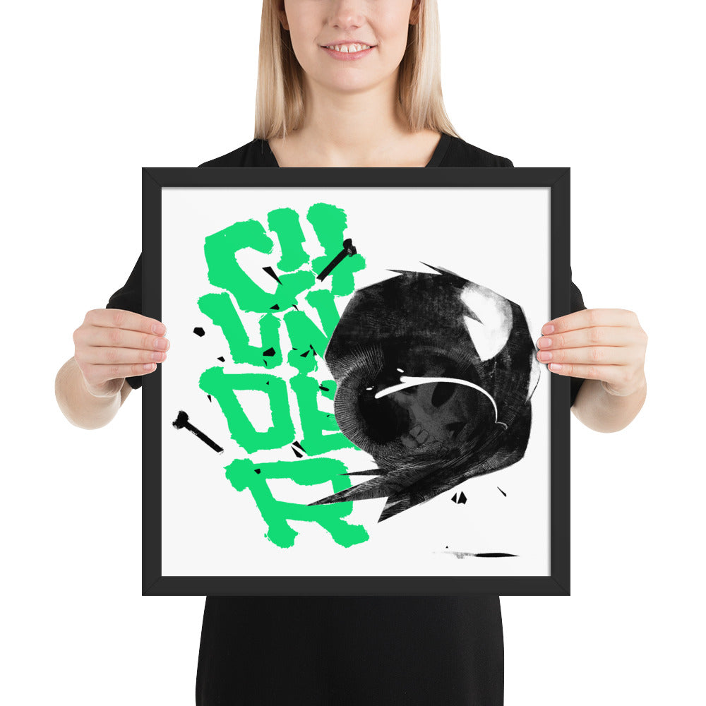 Abstract B/W Chunder Framed poster
